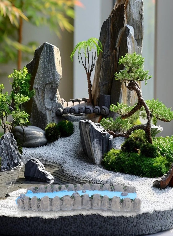 ORFOFE Miniature Garden Accessories Resin Water Feature Stream for Dollhouse Landscape Decor Therapeutic Sand Tray for Relaxation and Model Train Scenery Home Office - Image 5
